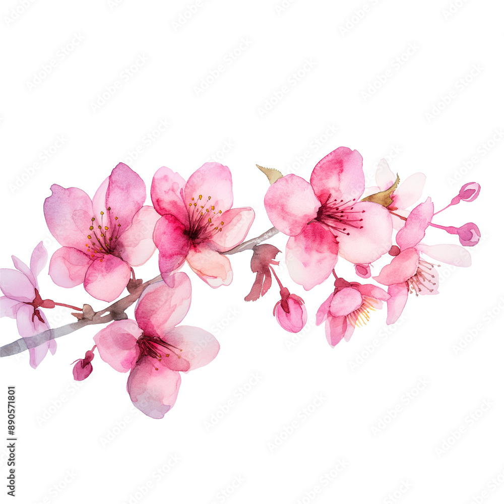 water color pink cherry blossom isolate on transparent background. water color pink cherry blossom isolate on transparent background.