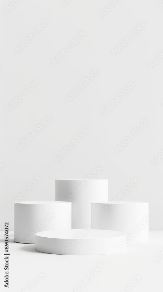 Minimalistic White Podiums for Product Display Minimalistic White Podiums for Product Display
