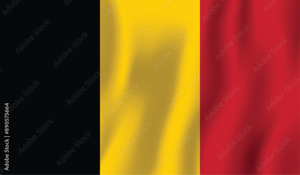 Fototapeta premium Realistic Belgium national flag perfect color, scale, and proportion.