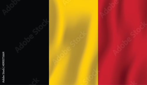 Realistic Belgium national flag perfect color, scale, and proportion.