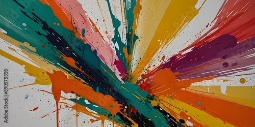 Vibrant abstract splatter of colorful paint