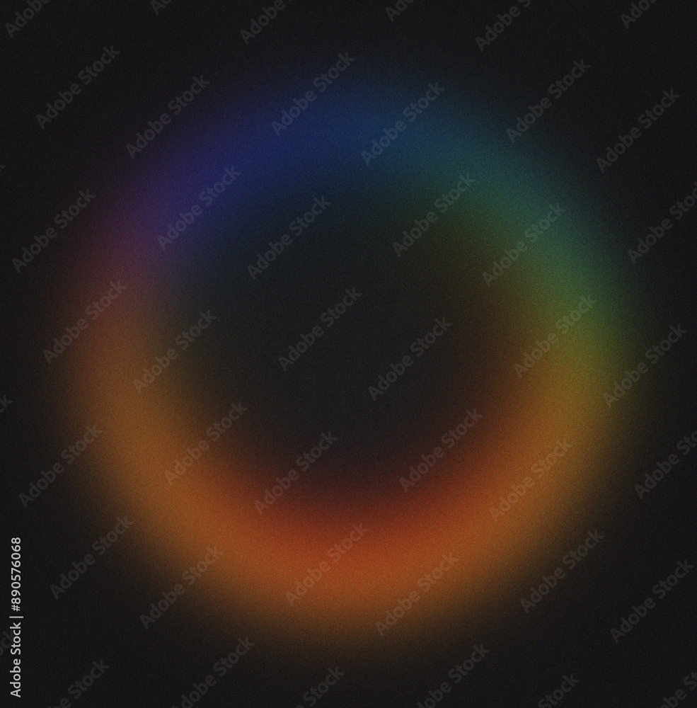 Abstract Colorful Circular Light Spectrum on Black Background, Vibrant Rainbow Gradient Abstract Colorful Circular Light Spectrum on Black Background, Vibrant Rainbow Gradient