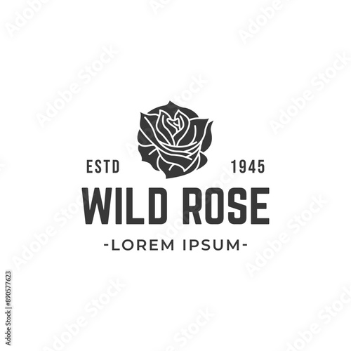 Wallpaper Mural Rose flower logo design illustration Torontodigital.ca
