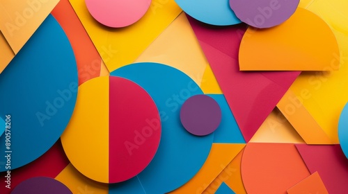 Wallpaper Mural Abstract geometric shapes in vibrant color Torontodigital.ca