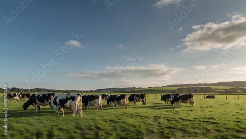 Wallpaper Mural A Herd of Dairy Cows Grazing on Lush Green Pasture Torontodigital.ca
