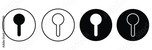 Keyhole icons. Linear design. Lock icons. Keyhole vector icons isolated on white background. Vector illustration