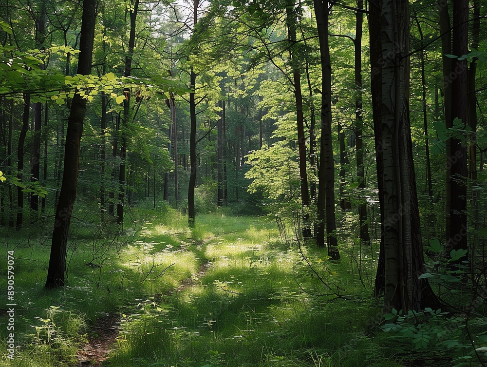 Obraz premium A forest edge with open space