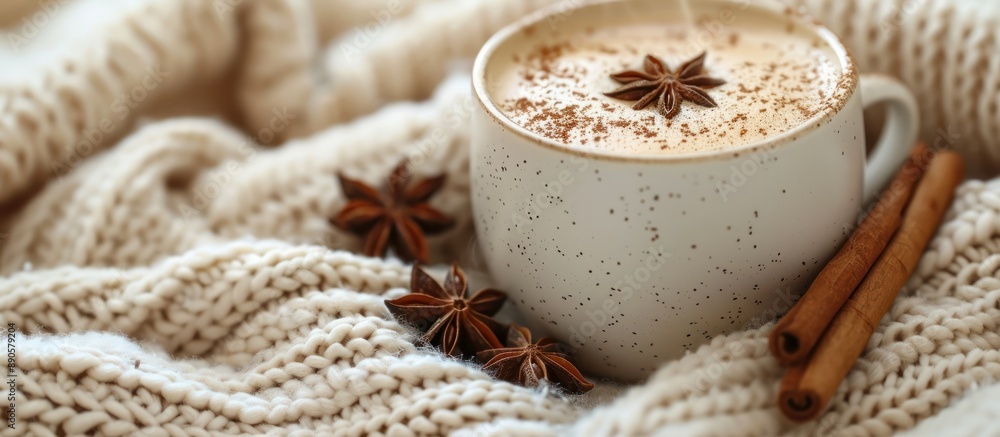 Cozy Winter Drink with Star Anise and Cinnamon Sticks