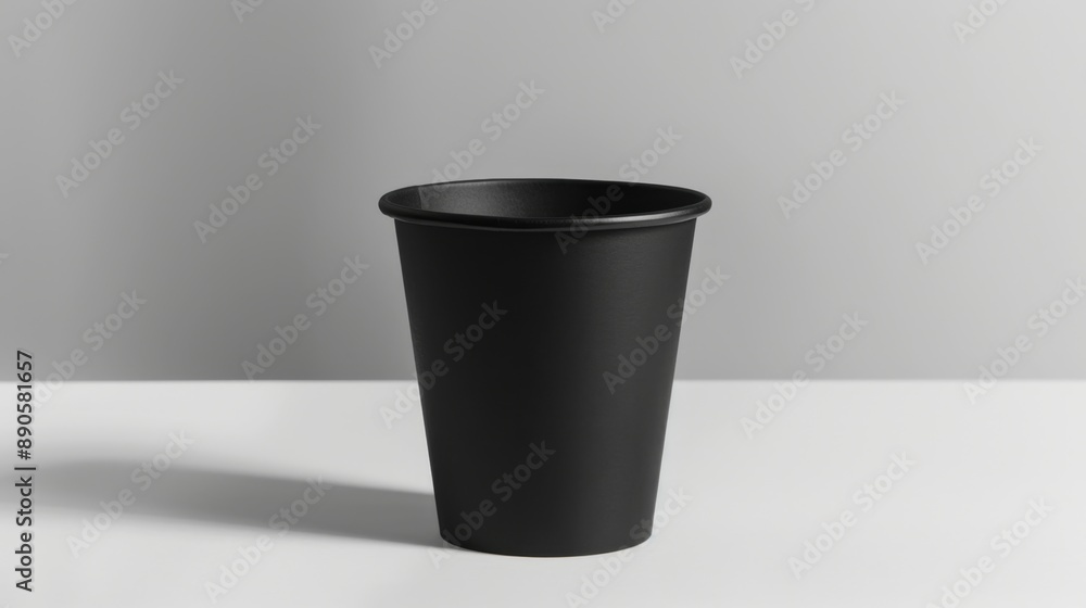 Black Disposable Coffee Cup on White Background. Black Disposable Coffee Cup on White Background.