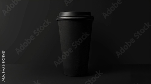 Black Coffee Cup Mockup.