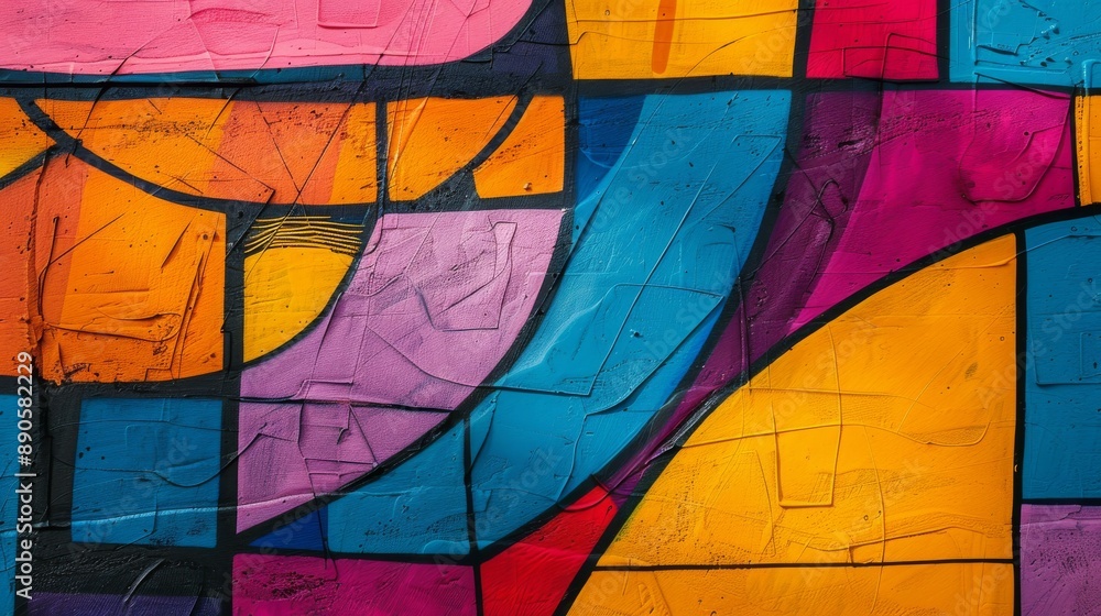 Fototapeta premium Abstract geometric shapes in vibrant color