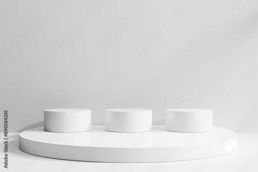 Minimalistic White Podiums for Product Display