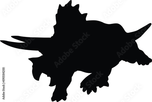 Dinosaur silhouette full body illustration
