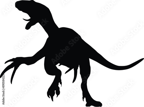 Dinosaur silhouette full body illustration