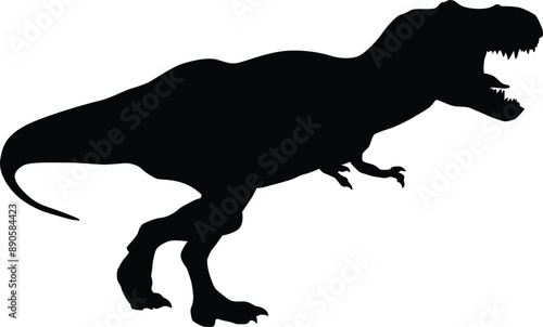 Dinosaur silhouette full body illustration