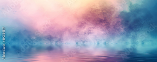 Wallpaper Mural A mystical, abstract color misty fog drifts across the background, blending vivid hues seamlessly to create a serene and otherworldly atmosphere. Torontodigital.ca