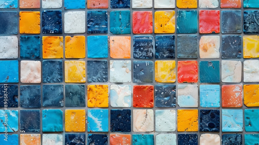 Classic mosaic pattern with vibrant tiles Classic mosaic pattern with vibrant tiles
