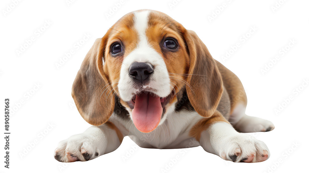 Wiggling Beagle isolated on a pure white background Wiggling Beagle isolated on a pure white background