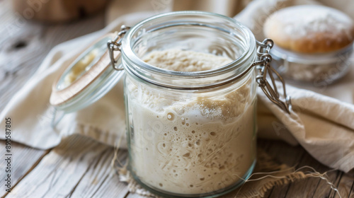 sourdough starter in glass jar