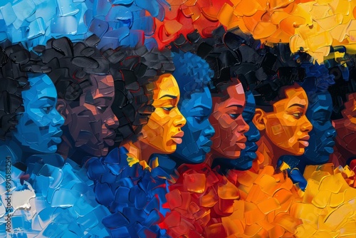 Illustration of diverse community coming together in unity. Colorful crowd of people showing Inclusion and diversity concept.