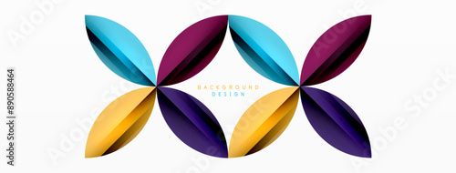 Circles and round shapes geometric minimal background