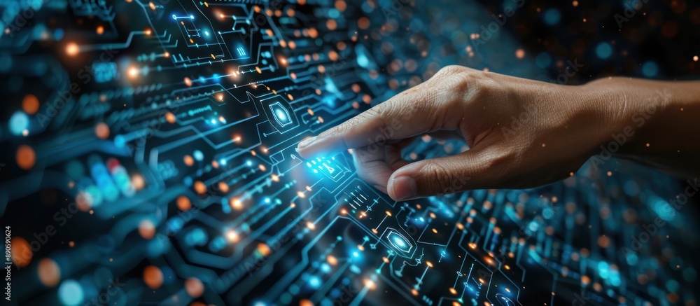 Hand Interacting with a Digital Circuitry Interface Hand Interacting with a Digital Circuitry Interface