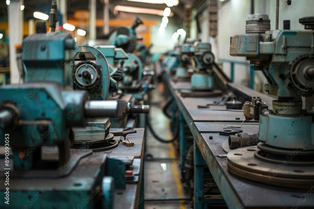 A workshop with machinery that has proper guards and safety devices to prevent accidental contact A workshop with machinery that has proper guards and safety devices to prevent accidental contact