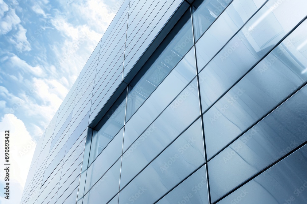 Aluminum panels being used to clad the exterior of a modern building Aluminum panels being used to clad the exterior of a modern building