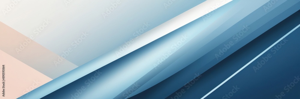 Obraz premium Abstract background featuring blue and beige geometric stripes creating a sleek and modern design. Ideal for presentations, websites, and print materials.