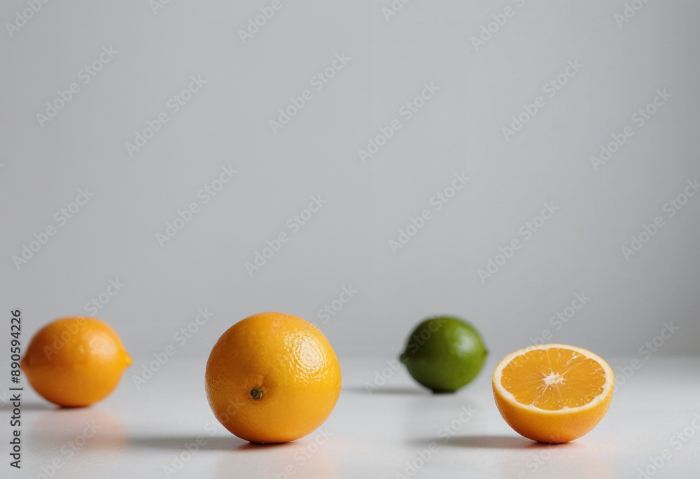 Fototapeta premium Close-up photo of a person squeezing fresh citrus fruit for a cocktail. 