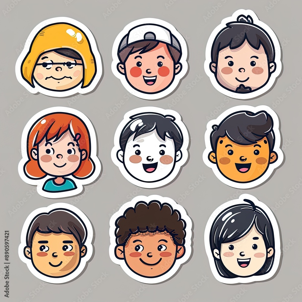 Diverse group of children smiling and showing different emotions Diverse group of children smiling and showing different emotions