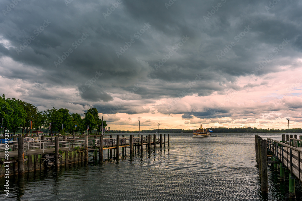 Storm clouds over Lake Chiemsee in Bavaria, Germany. Storm clouds over Lake Chiemsee in Bavaria, Germany.