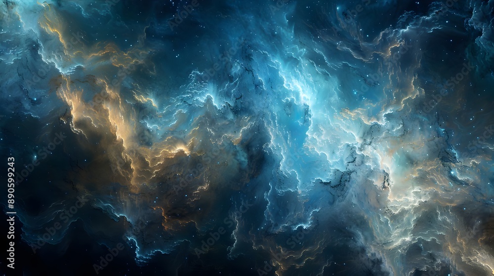 Cosmic Wonder with Detailed Nebula Clouds and Celestial Patterns Abstract Background