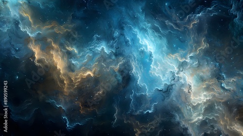 Cosmic Wonder with Detailed Nebula Clouds and Celestial Patterns Abstract Background