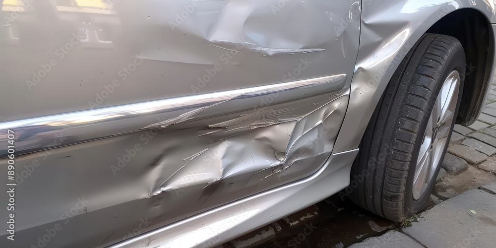 Fototapeta premium Damaged Car Door