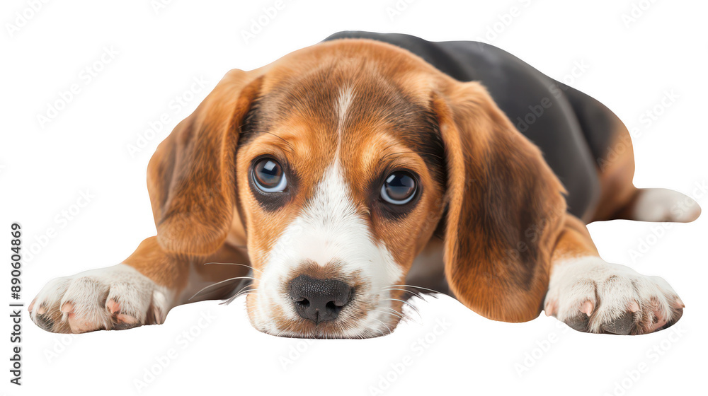 Nibbling Beagle isolated on a pure white background Nibbling Beagle isolated on a pure white background
