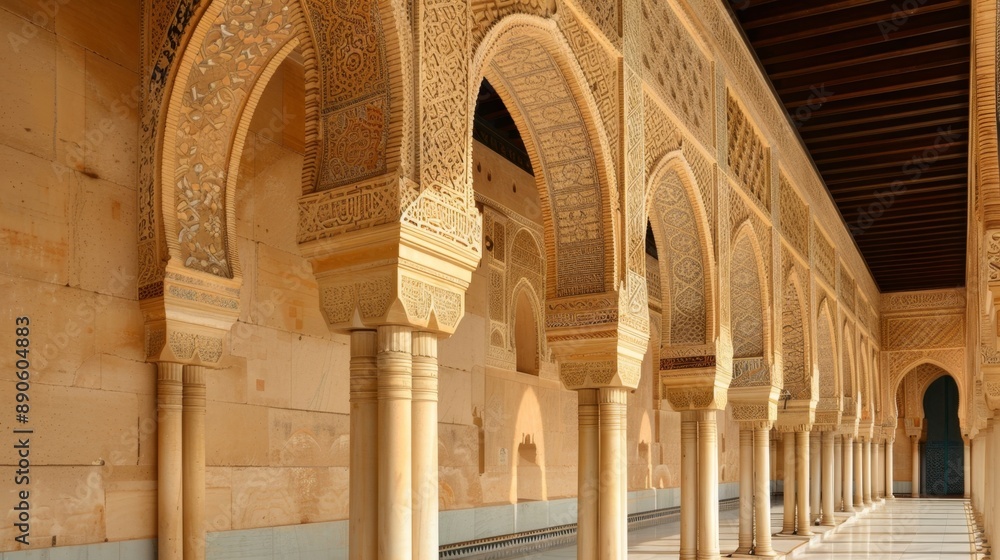 Ornate Arches and Columns in a Historic Building. Ornate Arches and Columns in a Historic Building.
