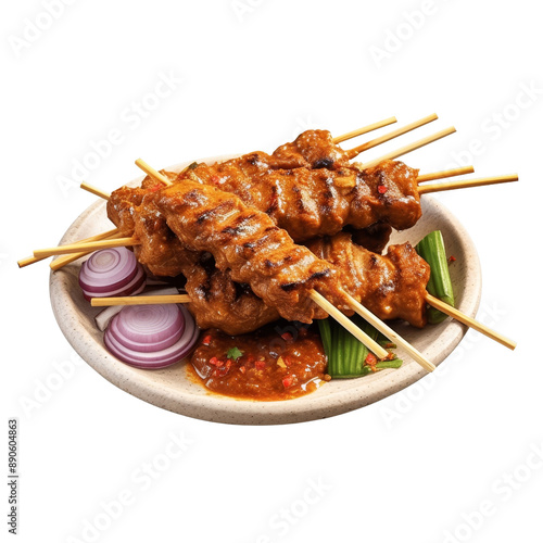 Moo Satay Pork Satay, transparent background