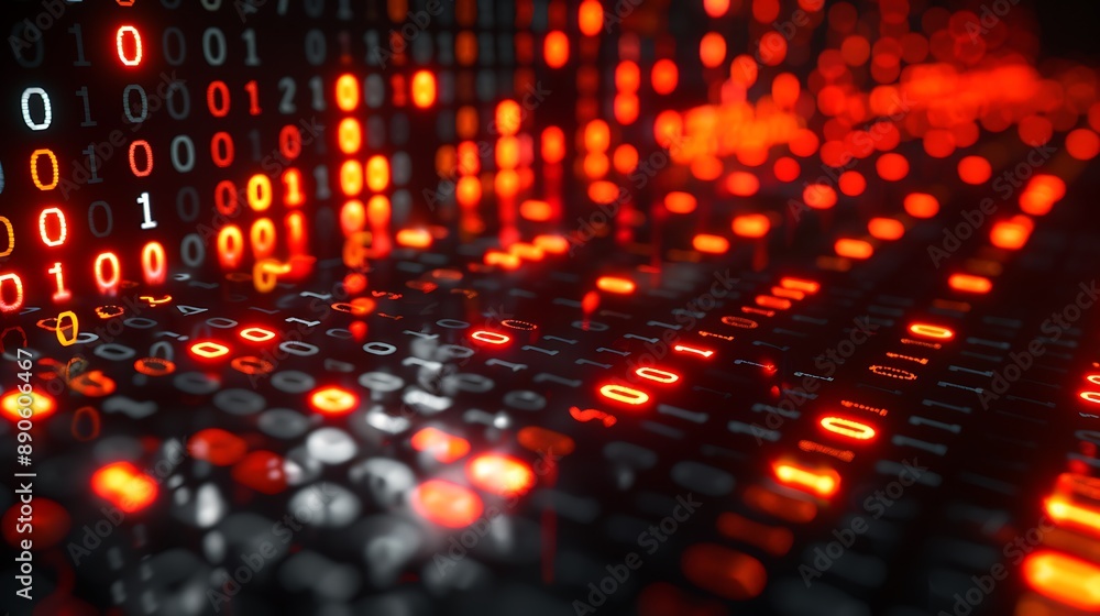 Fototapeta premium The Vibrant Pulse of Data Visualization in a Digital Green Landscape
