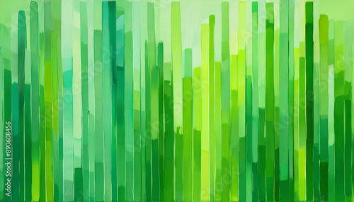 Texture of combination on abstract vertical lines in the following colors - avocado green, iguana green, light frog green and caribbean green, painting