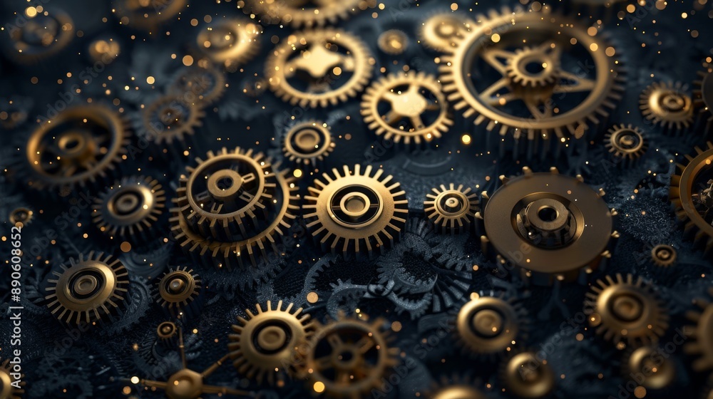 Golden Gears and Bokeh. Golden Gears and Bokeh.