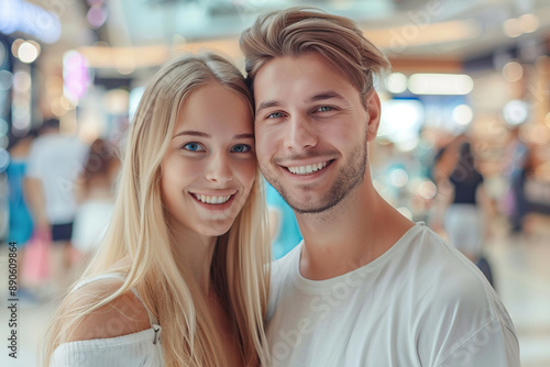 Beautiful young couple looking for new cosmetics © Alina