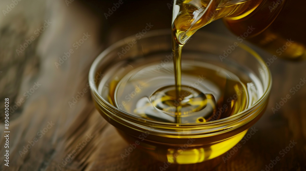 Close-Up of Olive Oil Being Poured into a Bowl Close-Up of Olive Oil Being Poured into a Bowl