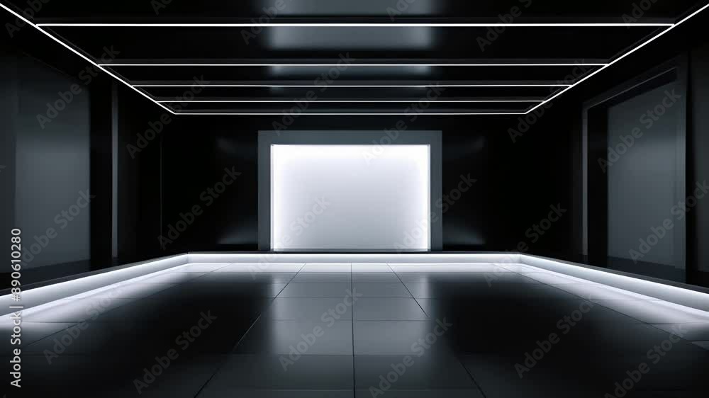 podium Futuristic showcase with platform for product displaying. Empty modern stage display. Seamless looping motion design. Video animation Ultra HD 4K 3840x2160
