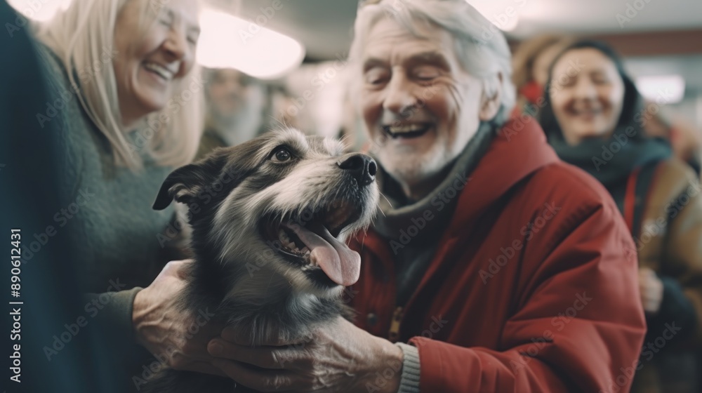 Man and Dog Sharing a Joyful Moment Man and Dog Sharing a Joyful Moment
