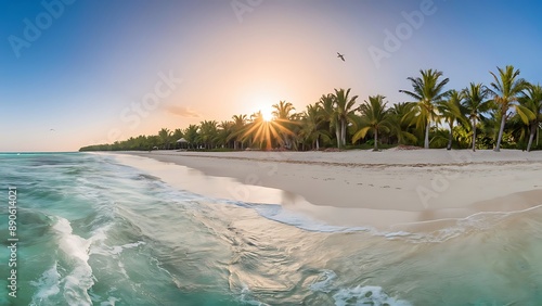 beach with palm trees
