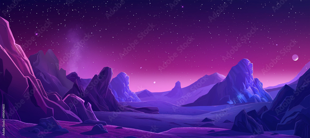 The Neon futuristic cosmos illustration, Game background, Illustration The Neon futuristic cosmos illustration, Game background, Illustration