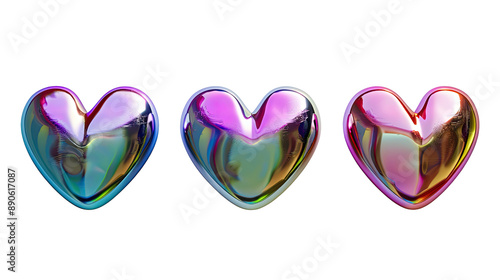 Wallpaper Mural iridescent heart shape transparent background Torontodigital.ca