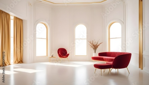 Photo interior modern design room 3d illustration