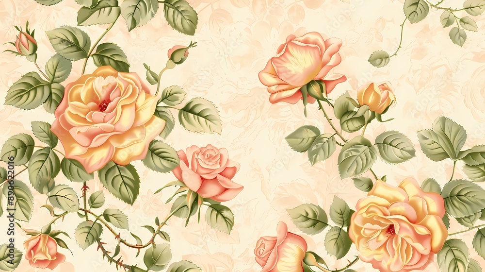Beautiful blooming peonies form a seamless floral pattern perfect for wallpaper, textiles. Beautiful blooming peonies form a seamless floral pattern perfect for wallpaper, textiles.